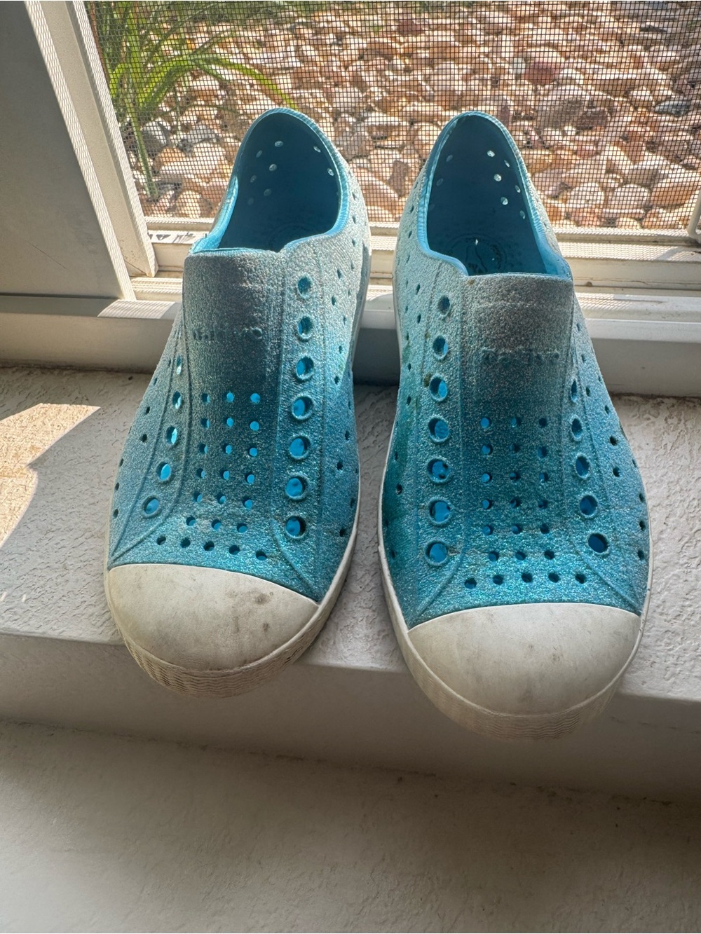 Native Shoes Kids Aqua Blue Slip-On Sneakers